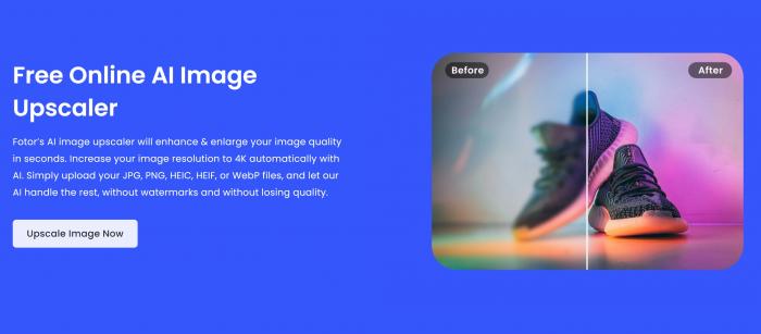 fotor AI image upscaler